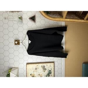 Evereve Fuzzy Black Boatneck Neck Sweater - Size - Small